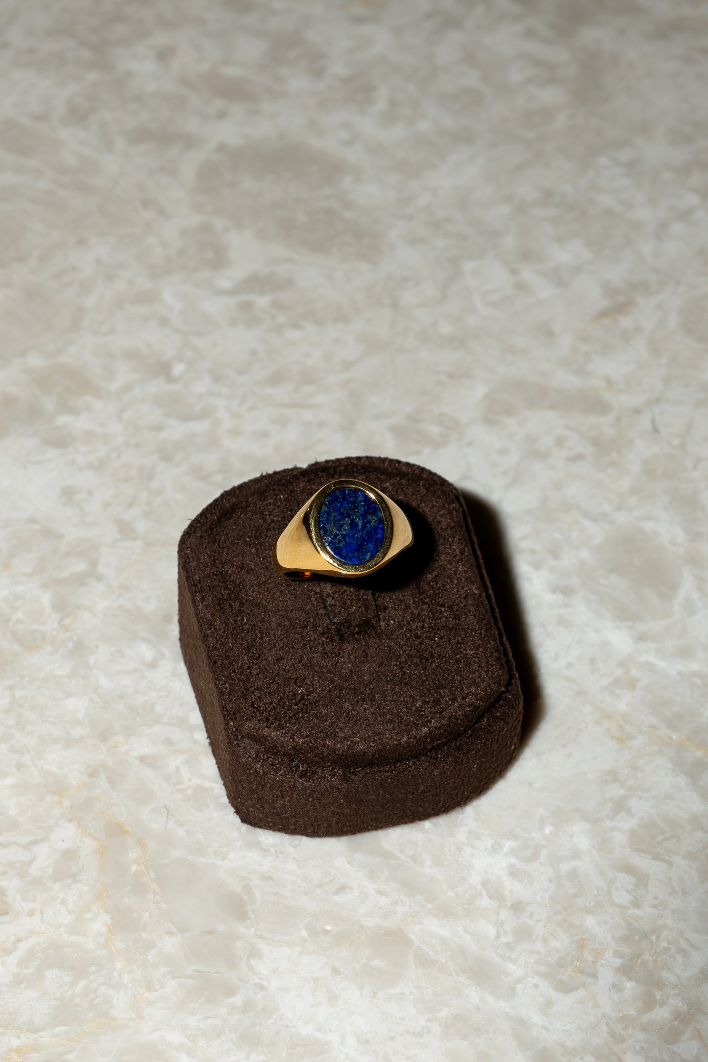 18K Gold Lapis Lazuli Signet Ring