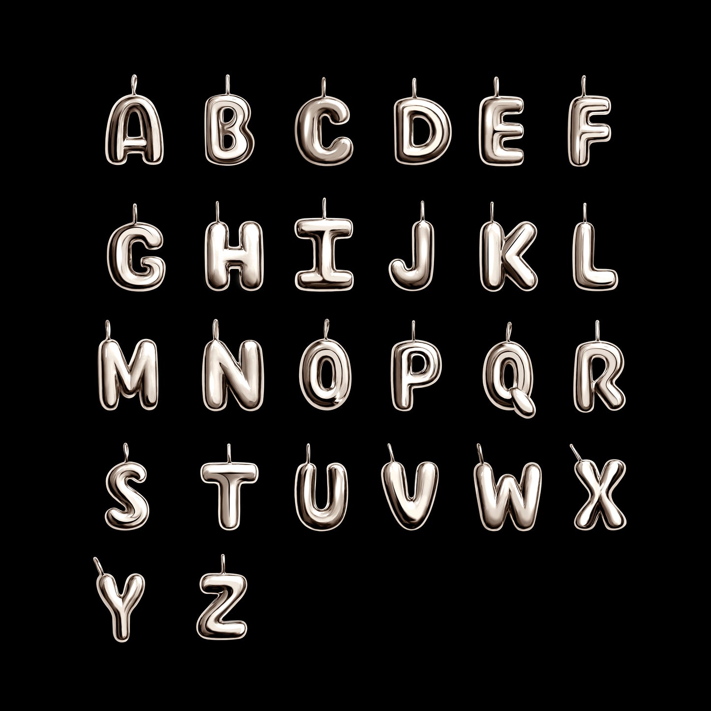 The Initial Series - Sterling Silver White Gold Vermeil