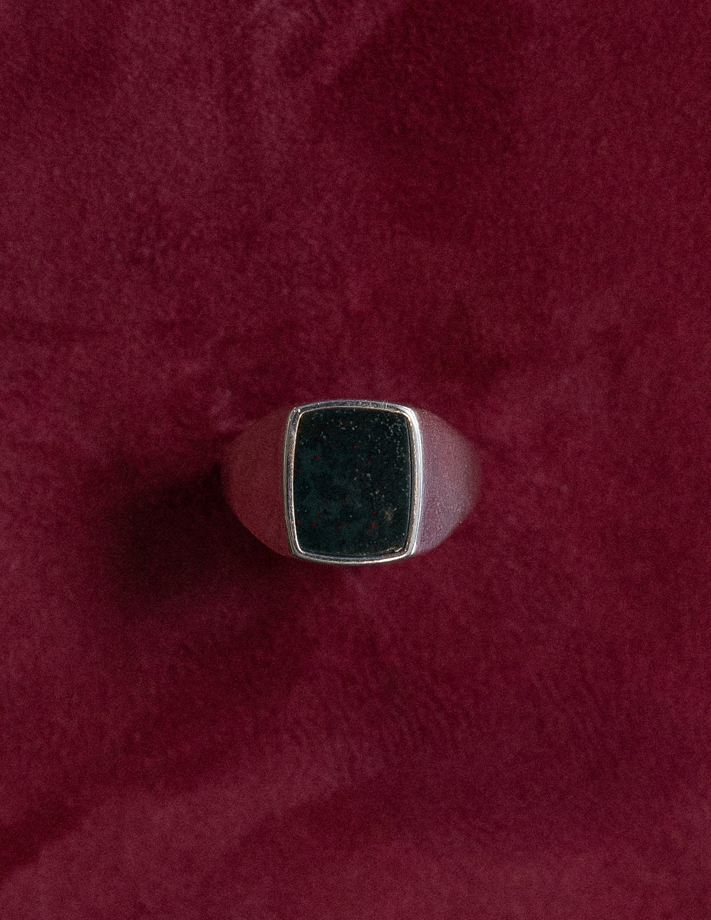 Bloodstone Rectangular Signet Ring