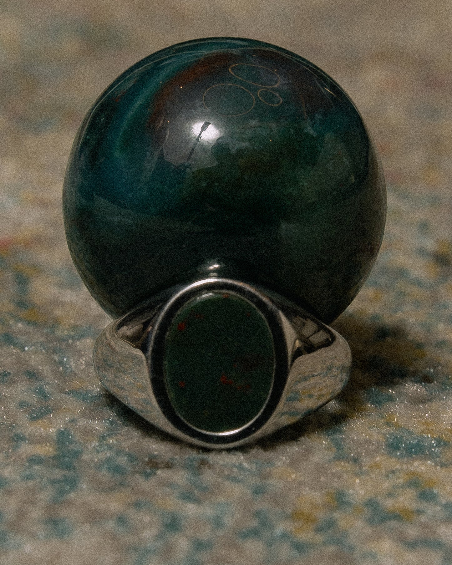 Sterling Silver Bloodstone Signet Ring