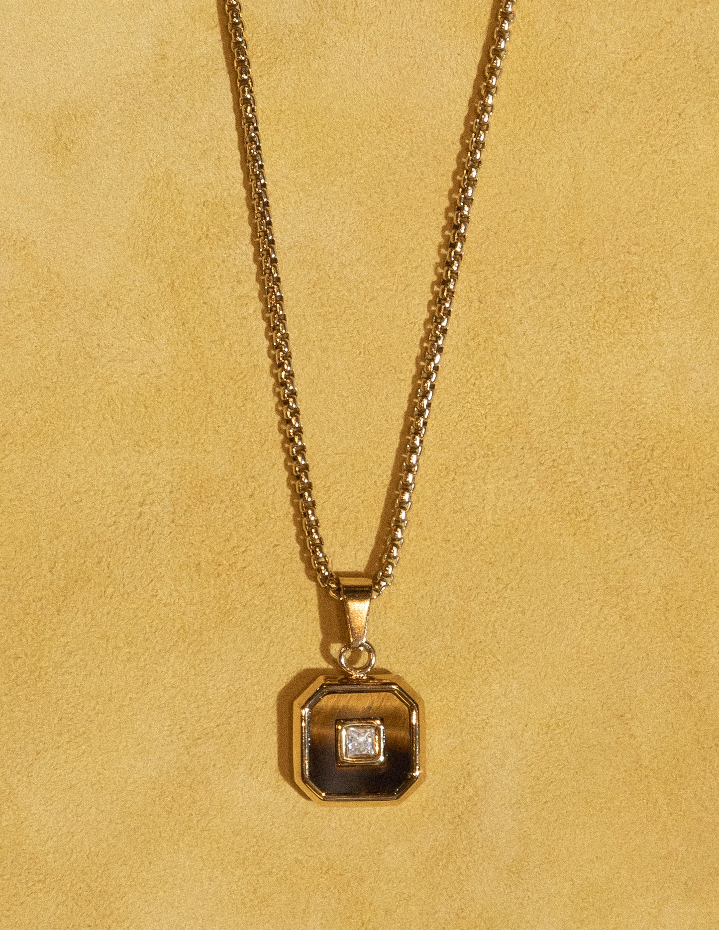 Octagon Tiger's Eye Pendant — Mark & Metal