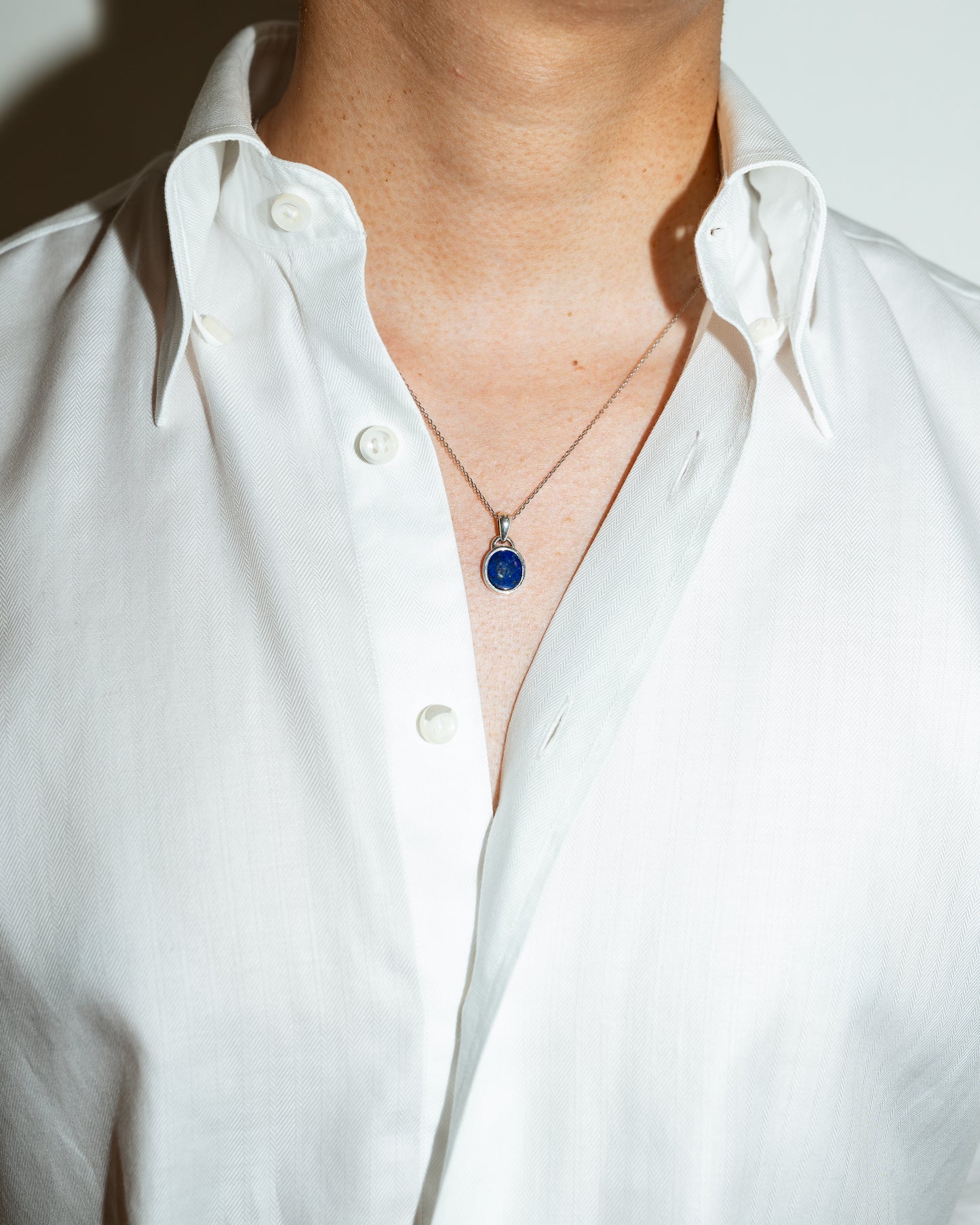 Stone Set Oval Pendant