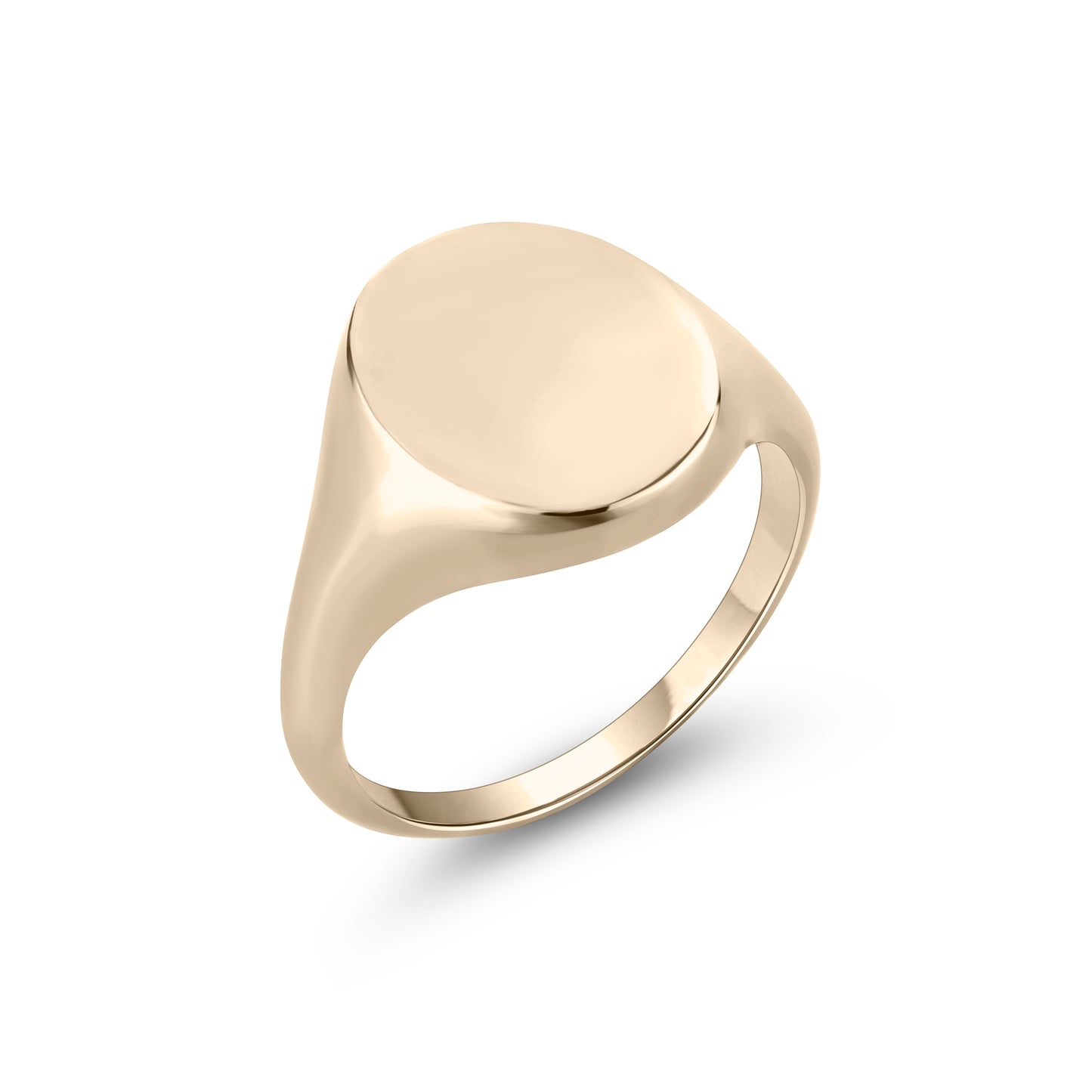 Oxford Oval Signet Ring (Standard) - White Gold