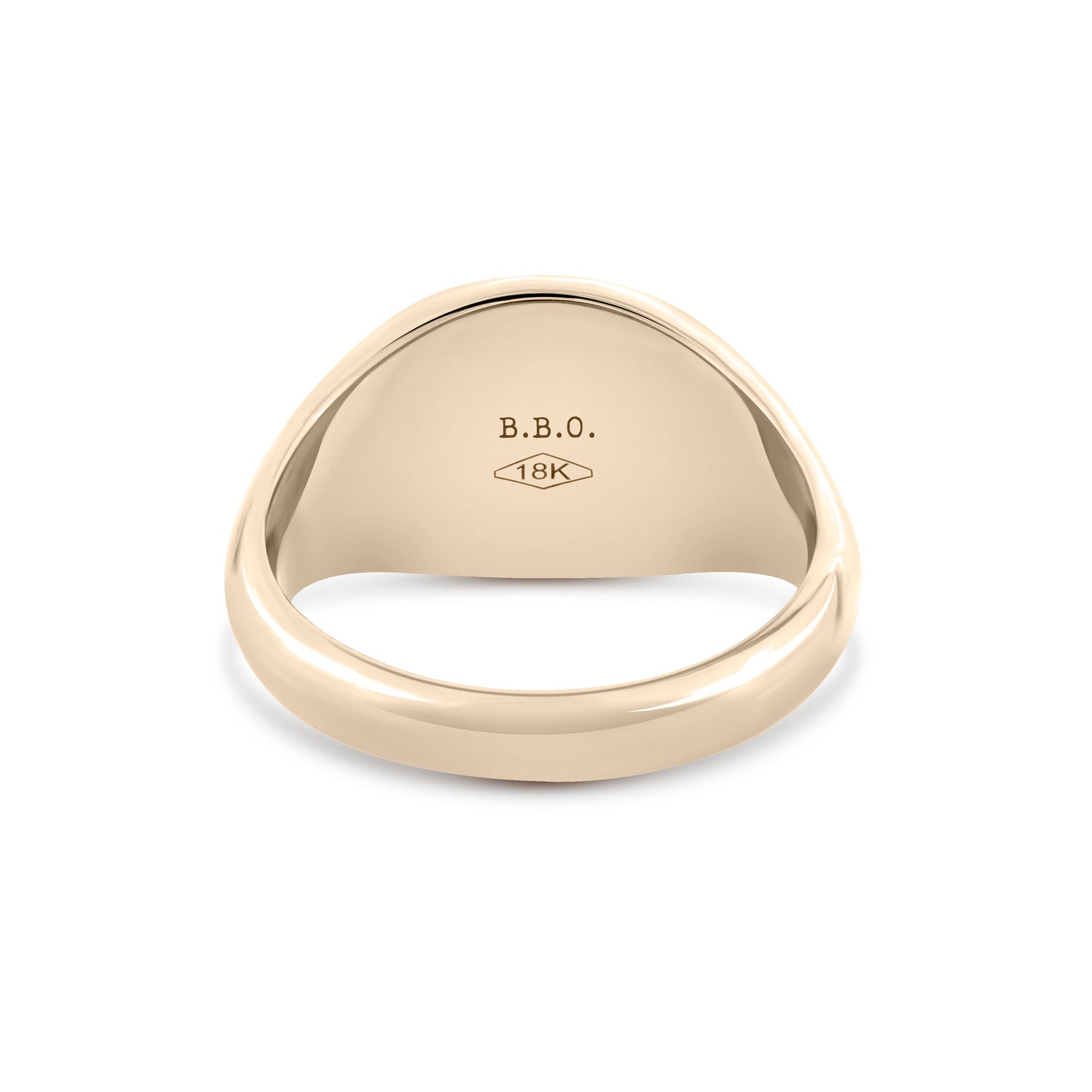 Landscape Oval Signet Ring (Large) - White Gold