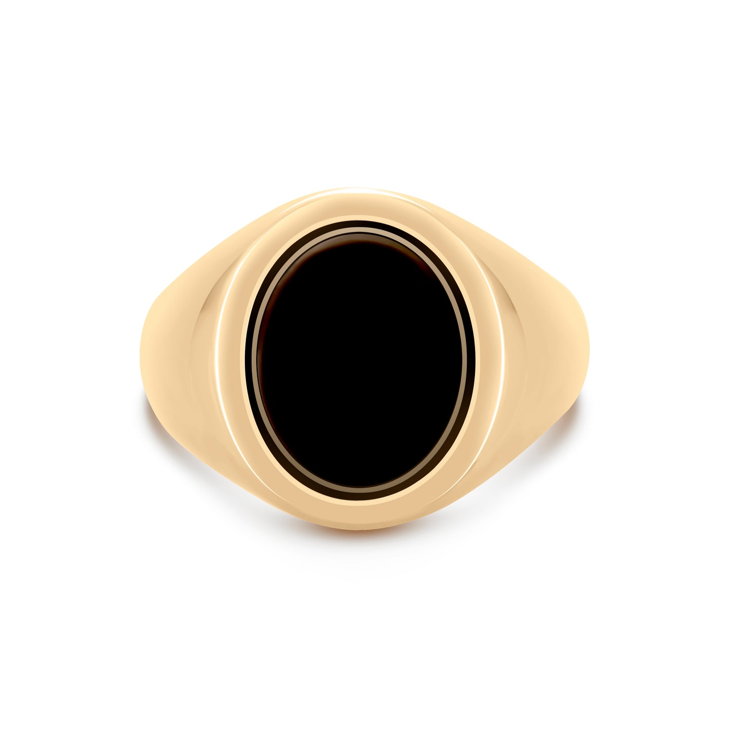 18K Gold Onyx Signet Ring