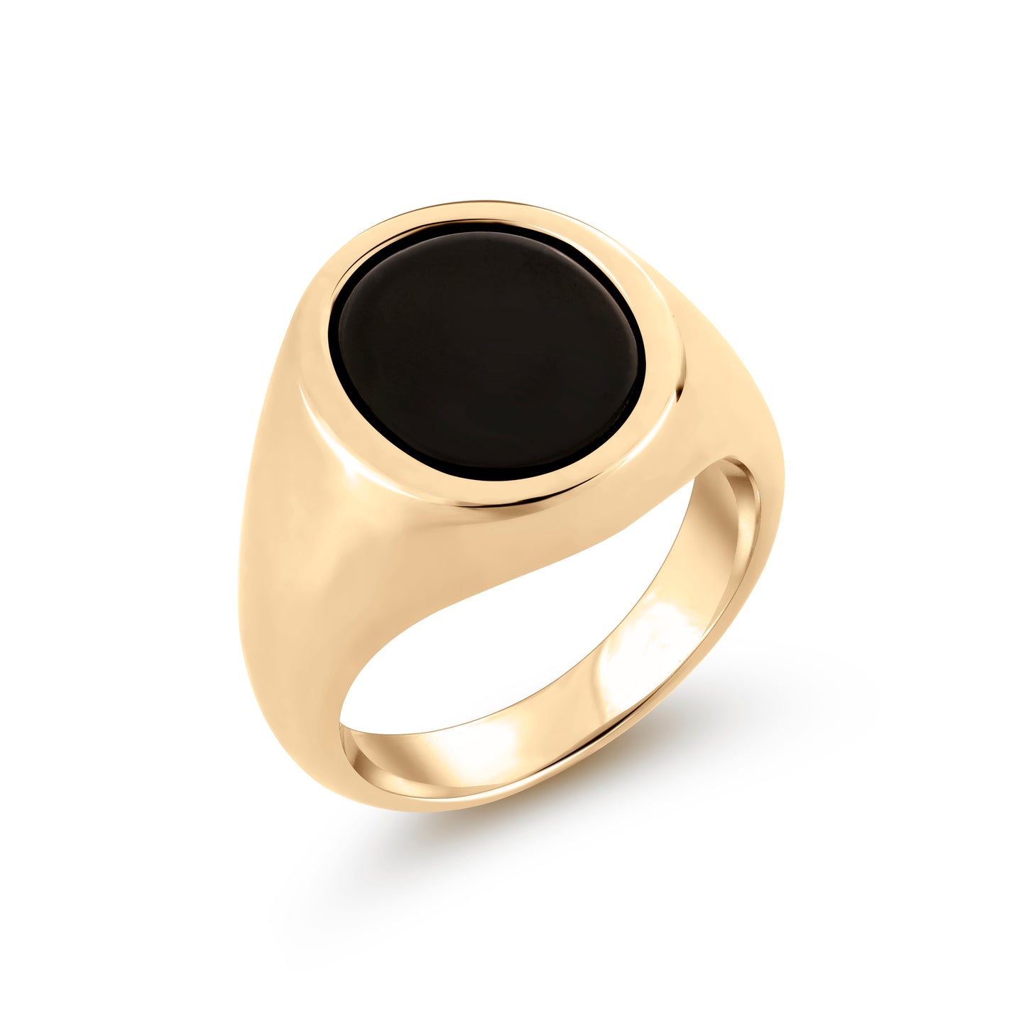 18K Gold Onyx Signet Ring