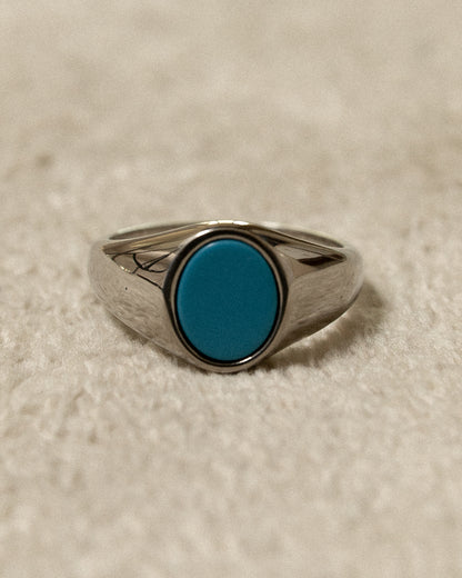 Turquoise Oval Ring - Mark & Metal