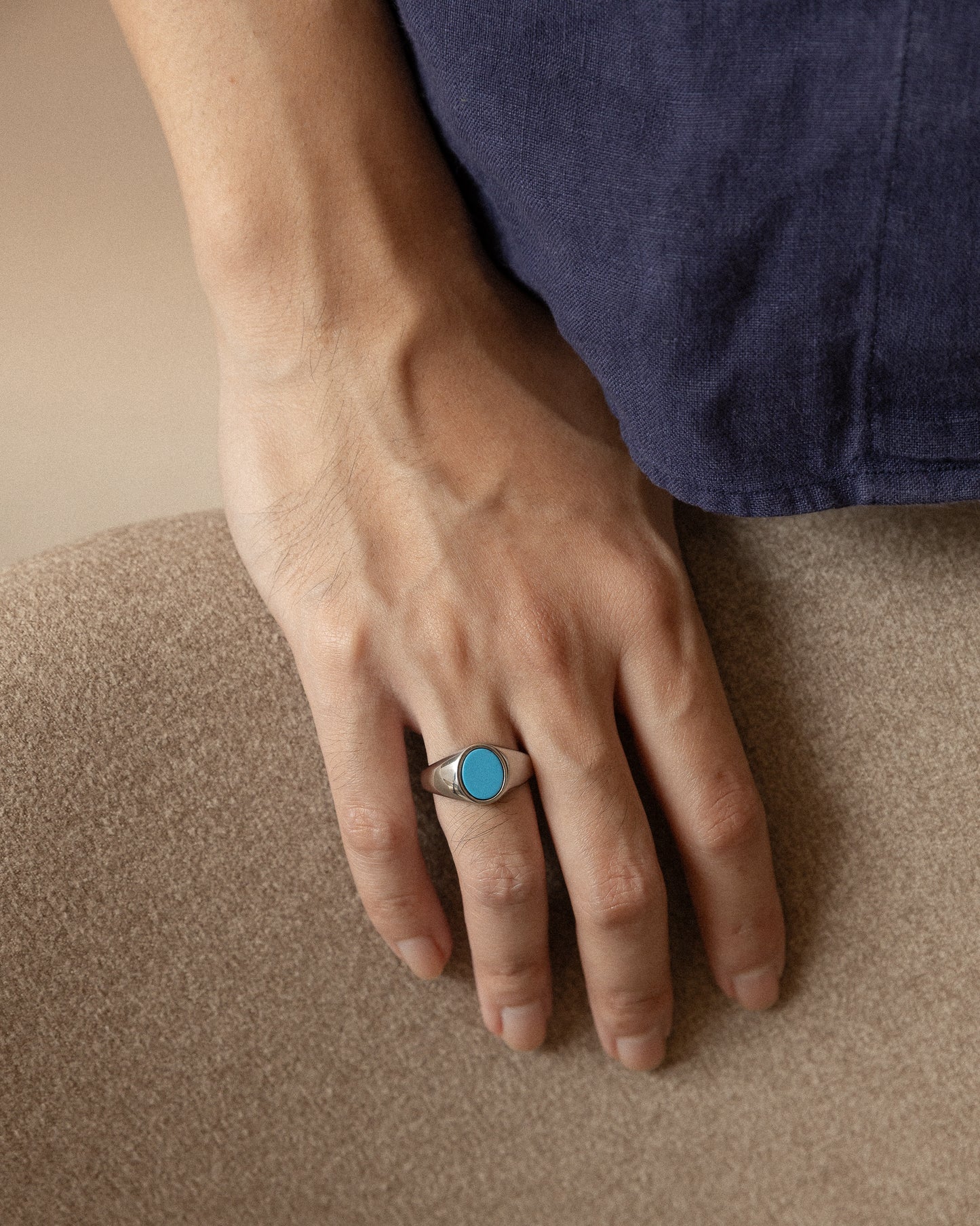 Turquoise Oval Ring - Mark & Metal