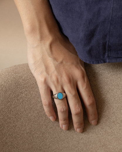 Turquoise Oval Ring - Mark & Metal