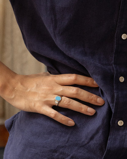 Turquoise Oval Ring - Mark & Metal