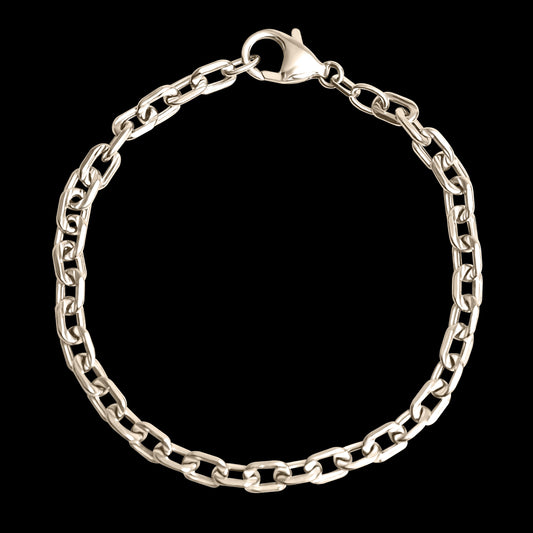 Oval Bracelet (9K White Gold)