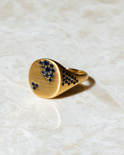 Sterling Silver (Gold Vermeil) JW Ring 2.0 (Blue Sapphire)