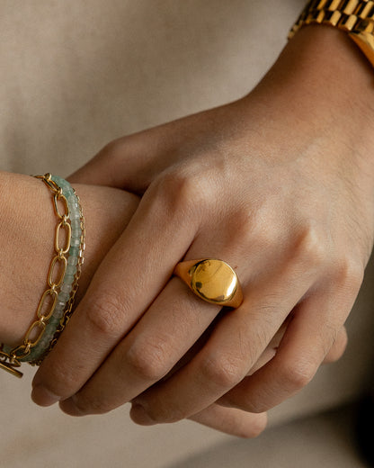 M&M Cushion Signet Ring - Mark & Metal