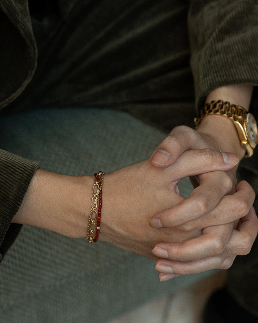 The July - Carnelian Bracelet (~2.5mm)