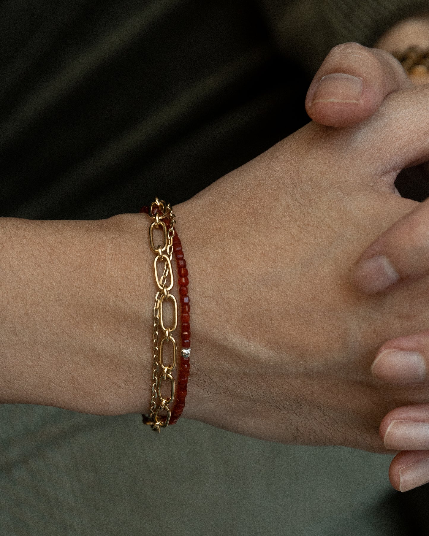 The July - Carnelian Bracelet (~2.5mm)