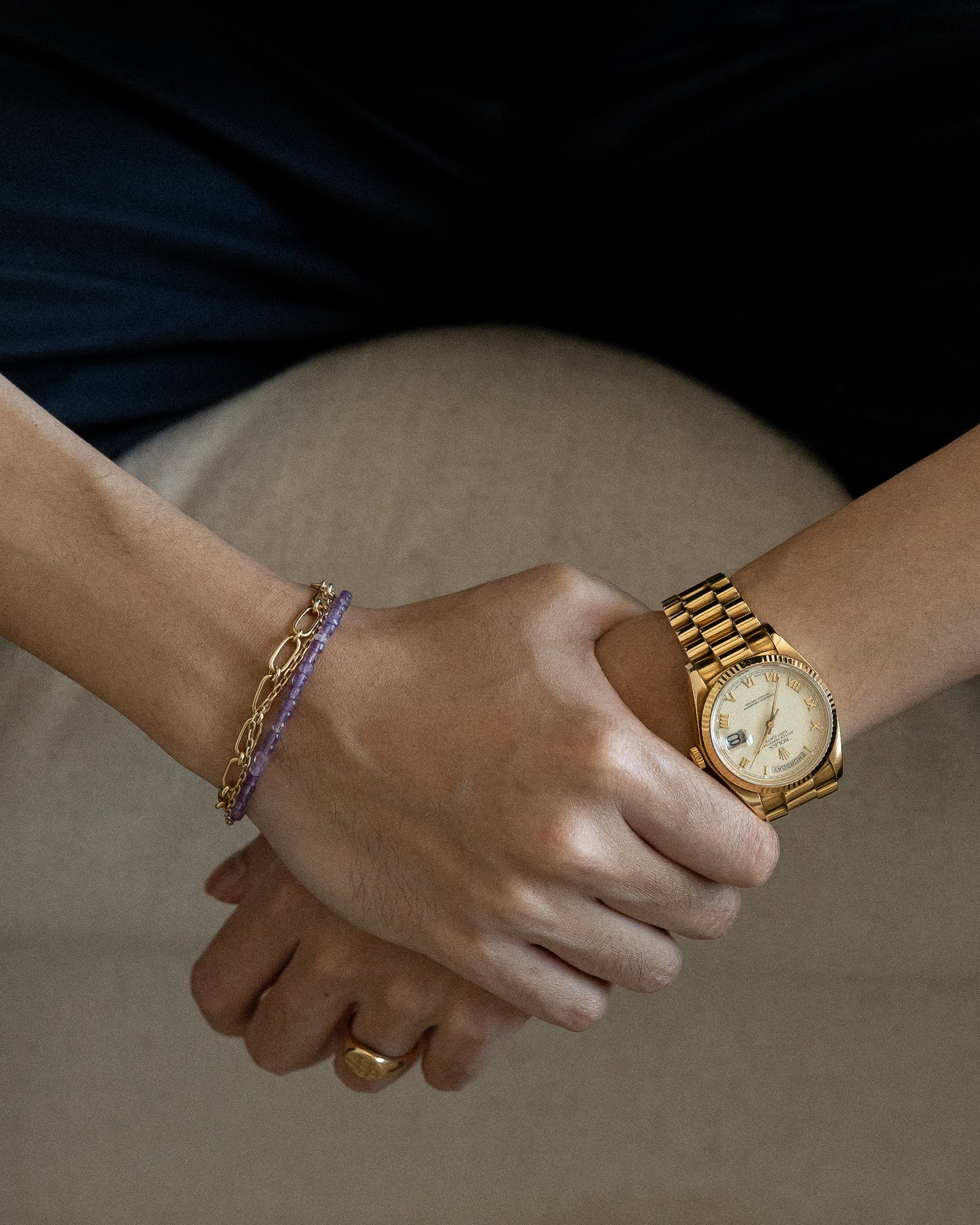 The February - Amethyst Bracelet (~3mm)