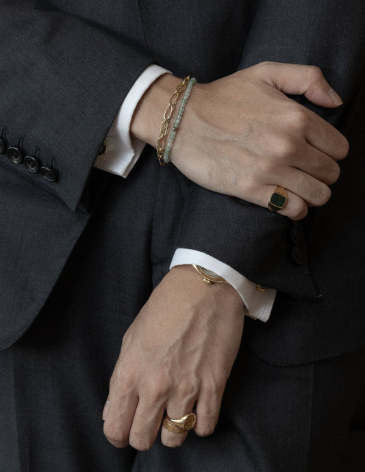 Bloodstone Rectangular Signet Ring