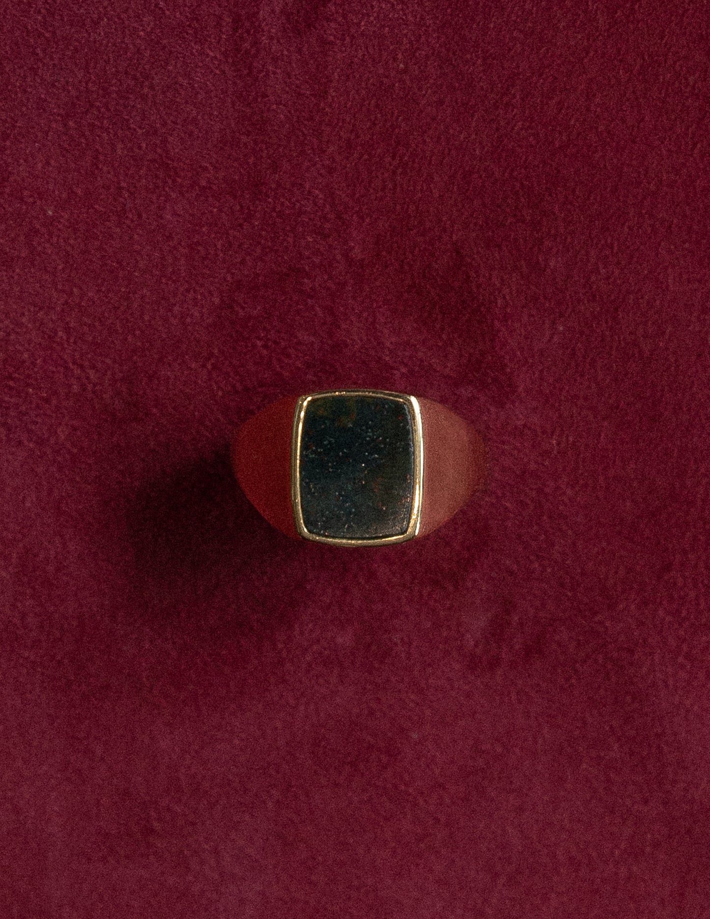 Bloodstone Rectangular Signet Ring