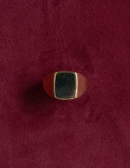 Bloodstone Rectangular Signet Ring