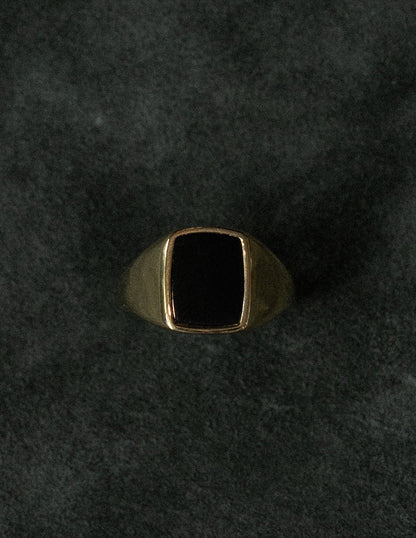 Onyx Rectangular Signet Ring