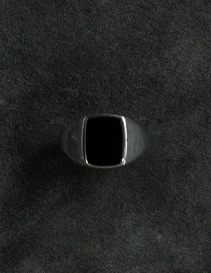 Onyx Rectangular Signet Ring