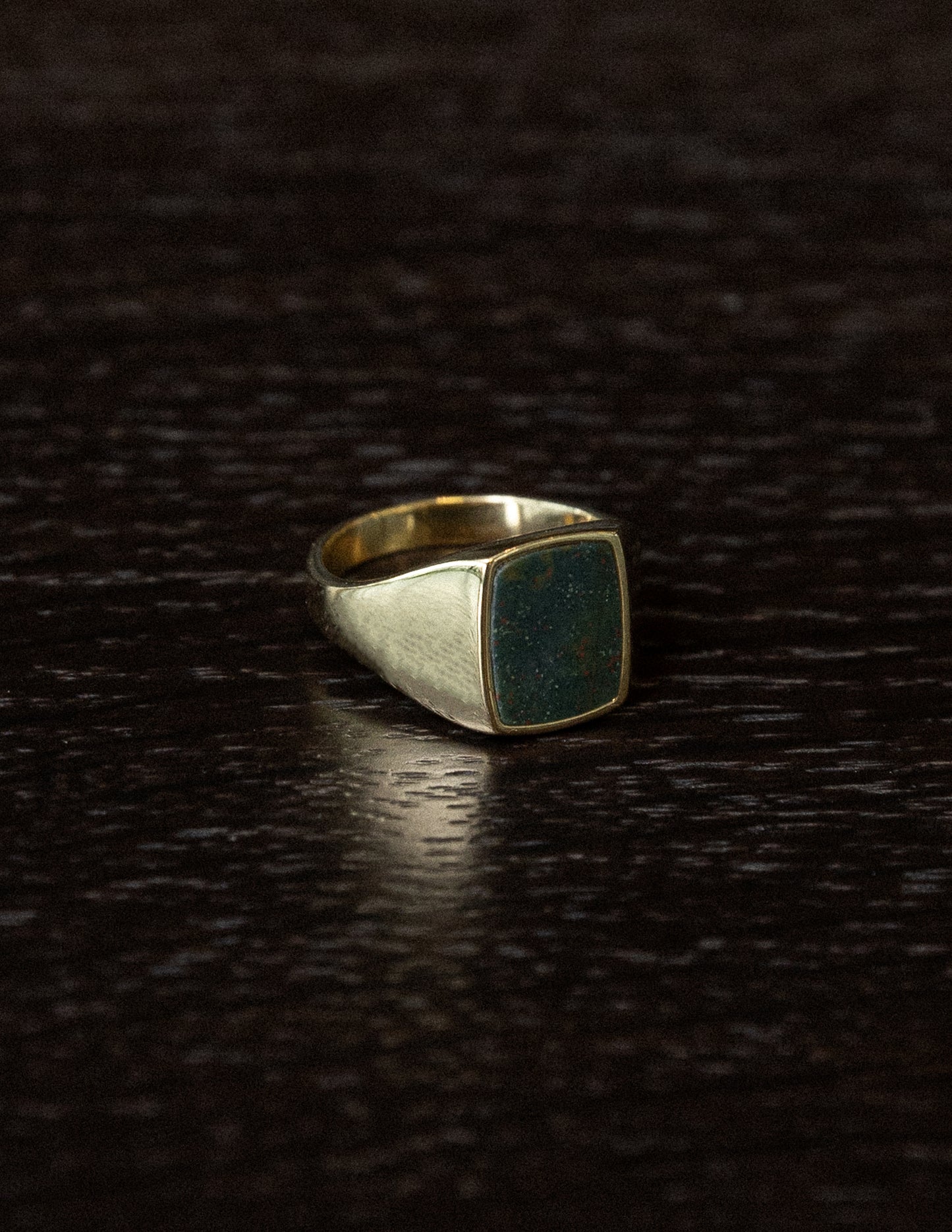 Bloodstone Rectangular Signet Ring