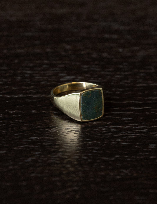 Bloodstone Rectangular Signet Ring