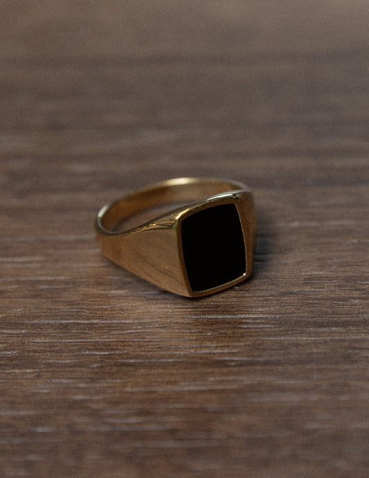 Onyx Rectangular Signet Ring