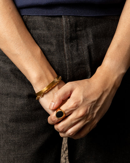 Extra Large Onyx Oval Ring - Mark & Metal