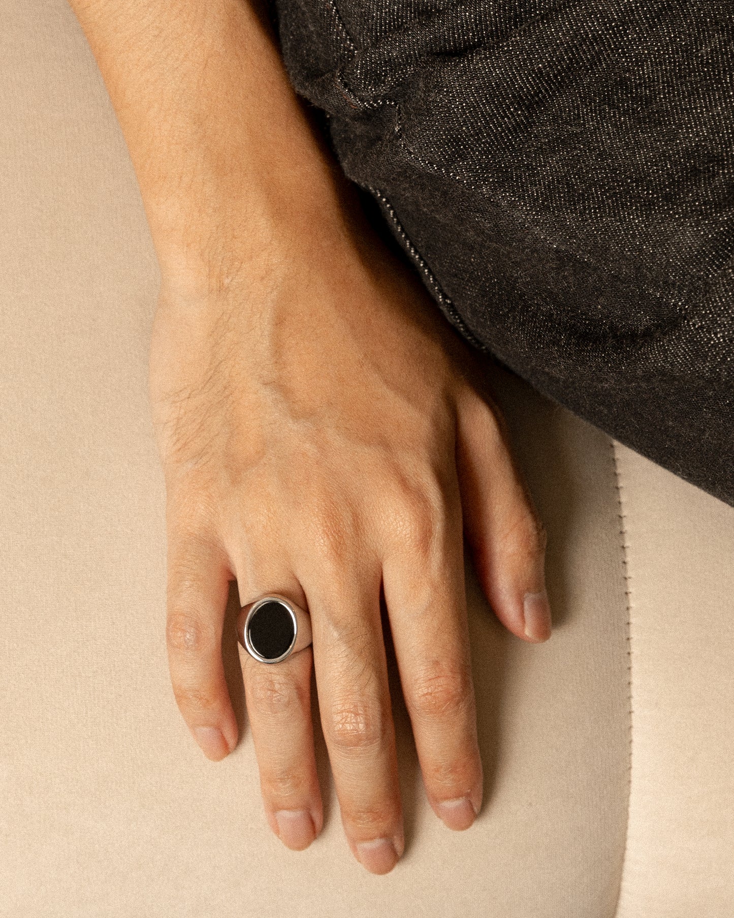 Extra Large Onyx Oval Ring - Mark & Metal
