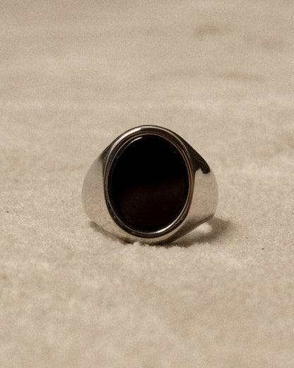 Extra Large Onyx Oval Ring - Mark & Metal