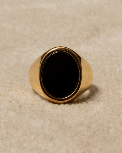 Extra Large Onyx Oval Ring - Mark & Metal