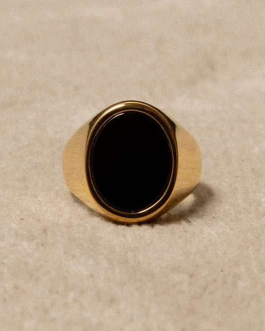 Extra Large Onyx Oval Ring - Mark & Metal