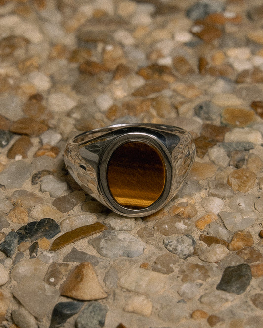 18K Gold Tiger's Eye Signet Ring