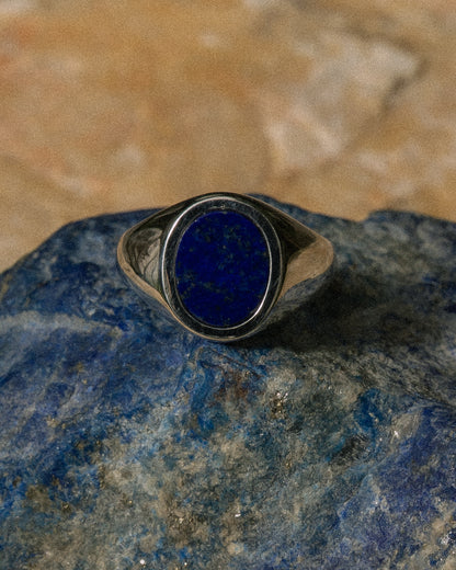 Sterling Silver Lapis Lazuli Signet Ring