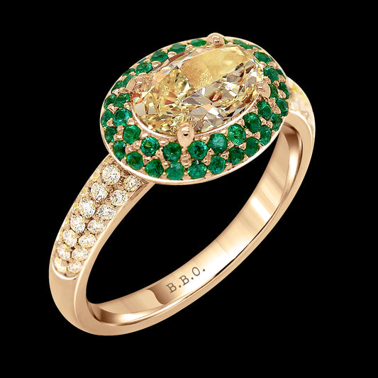 Golden Glow Oval Diamond Ring