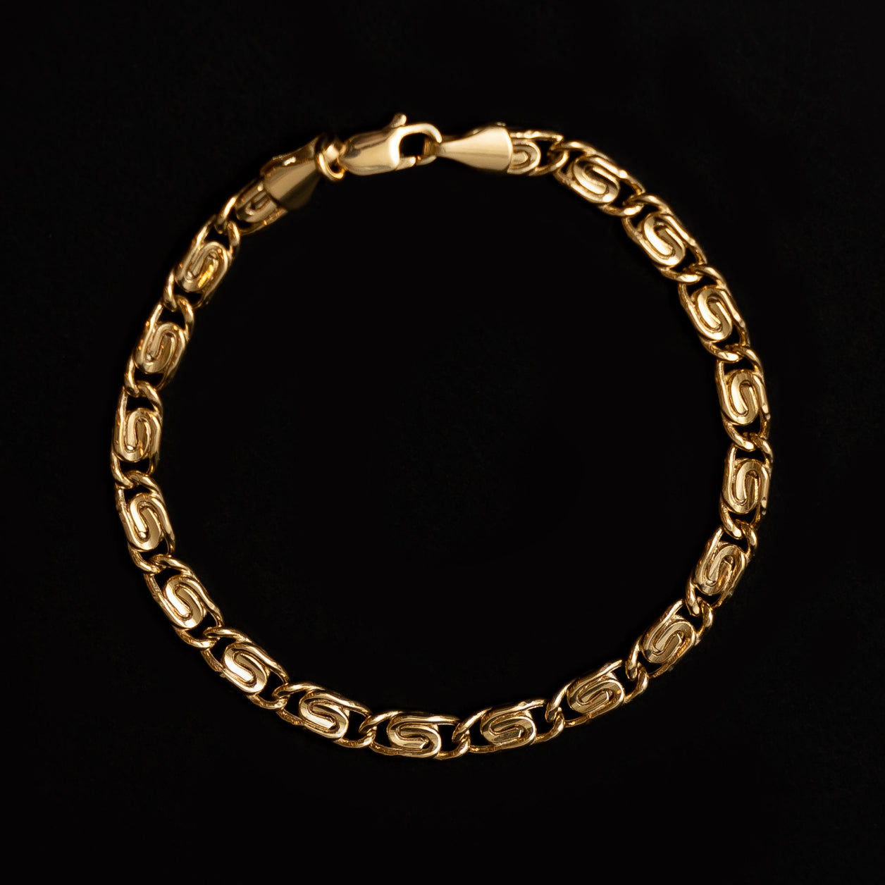 9K Yellow Gold Snail Chain Bracelet