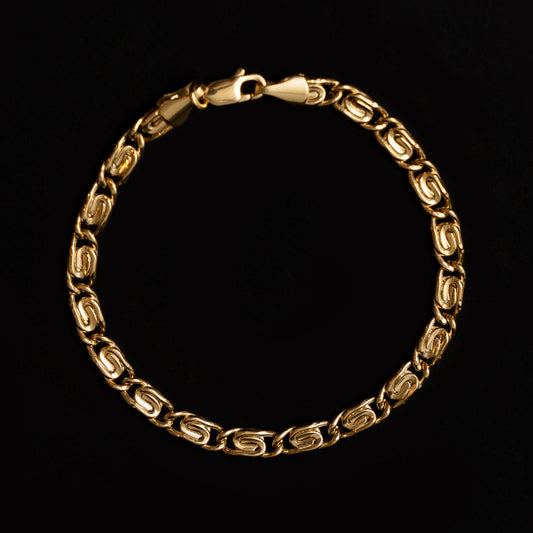 9K Yellow Gold Snail Chain Bracelet