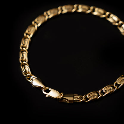 9K Yellow Gold Snail Chain Bracelet