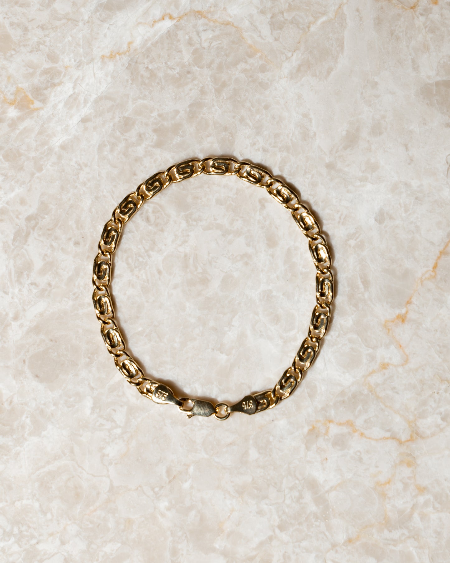 9K Yellow Gold Snail Chain Bracelet