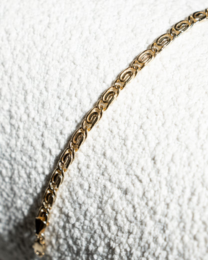 9K Yellow Gold Snail Chain Bracelet