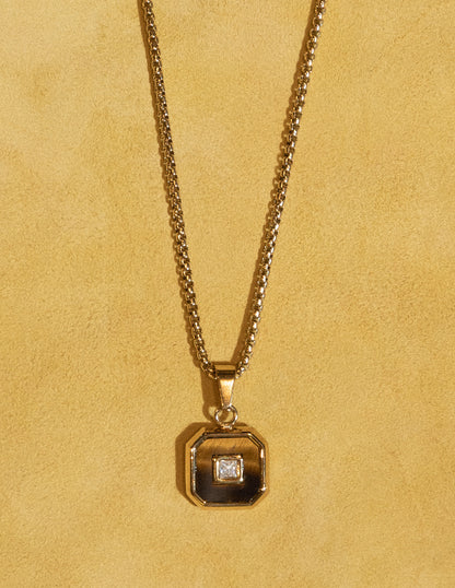 Octagon Tiger's Eye Pendant — Mark & Metal