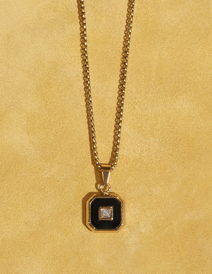 Octagon Onyx Pendant — Mark & Metal