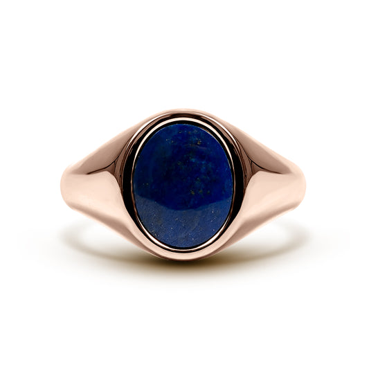 Lapis Lazuli Signet Ring (9K Rose Gold)