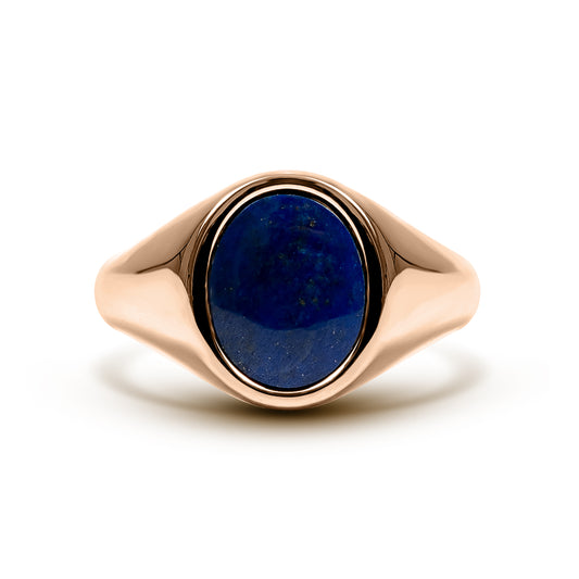 Lapis Lazuli Signet Ring (18K Rose Gold)