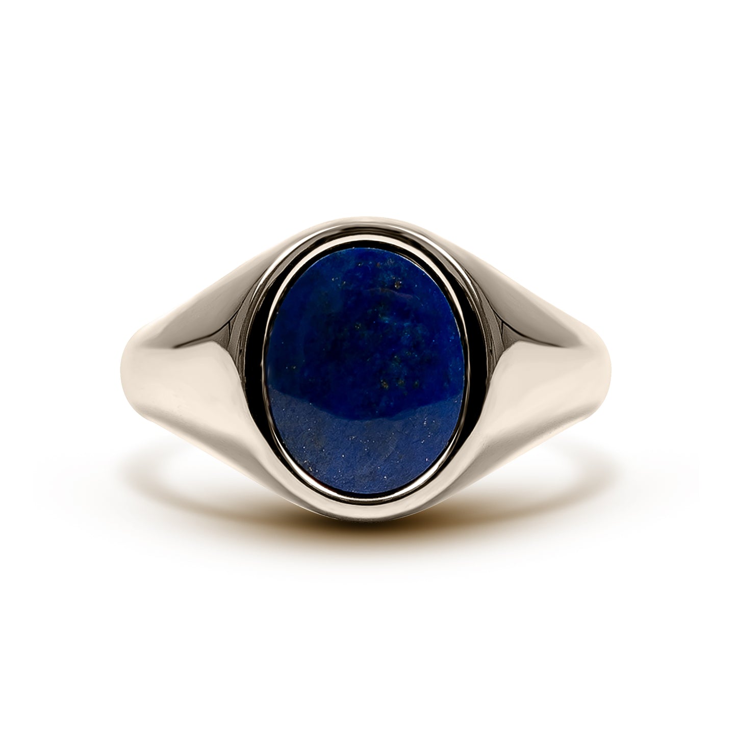 Lapis Lazuli Signet Ring (18K White Gold)