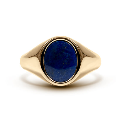 9K Gold Lapis Lazuli Signet Ring