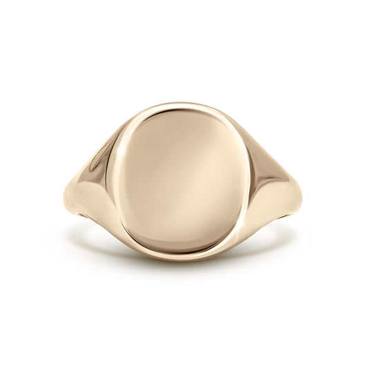 Cushion Signet Ring Standard Face Size (18K White Gold)