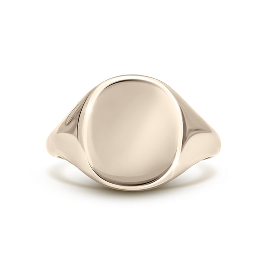 Cushion Signet Ring Standard Face Size (9K White Gold)