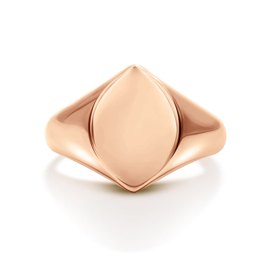 Marquise Signet Ring Standard Face Size (18K Rose Gold)